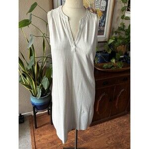 Spartina 449 Beige/m White Sleeveless Gingham Tunic Dress Small Summer Beach
